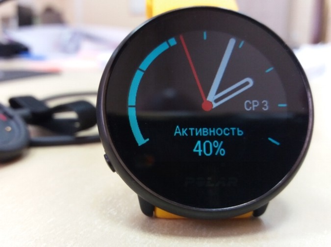 экран показателя активности монитора Polar Ignite