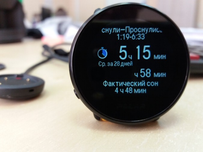 детализация сна в фитнес мониторе Polar Ignite